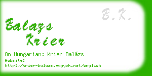 balazs krier business card